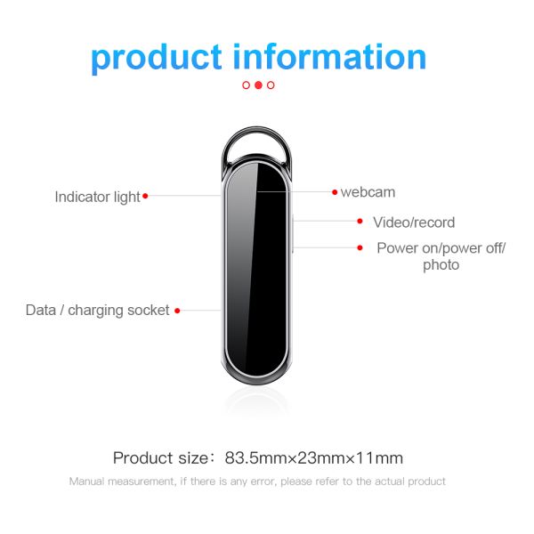 HD Mini Voice Activated Recorder Digital Voice Recorder 1080P Digital Video Camera 140° Camera Angle