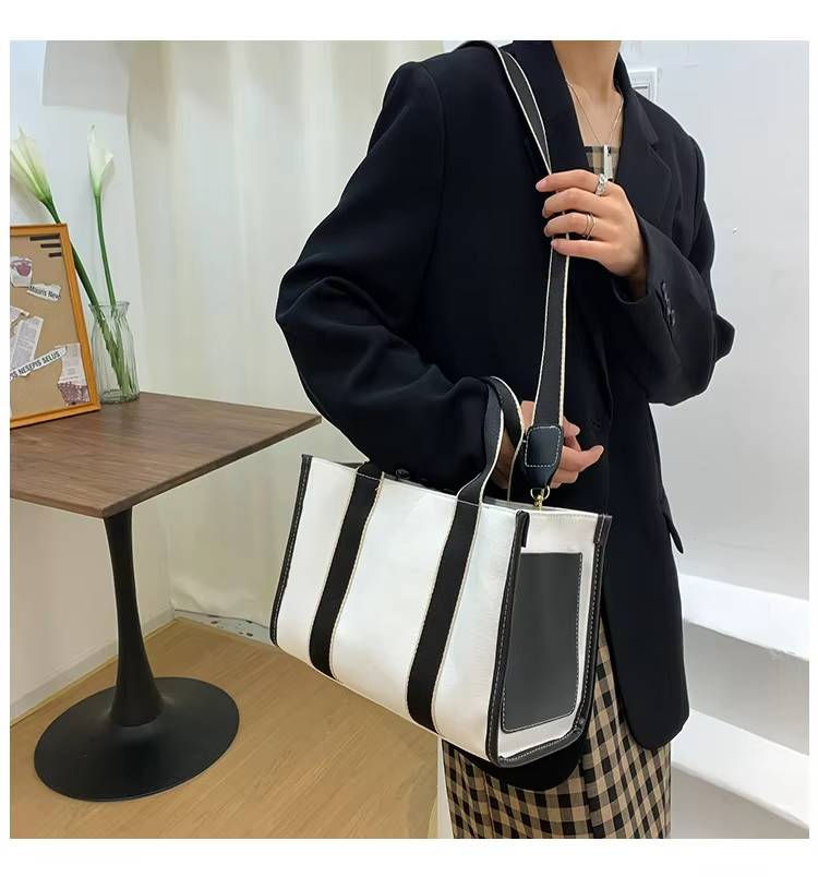 Main Material PU GHJ-31 Handbags For Women with Motion Detection and Striped Design