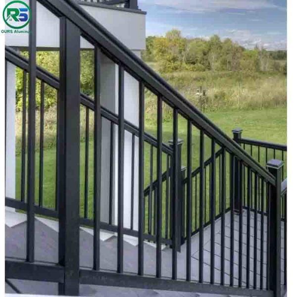 Wood Color And Black Contemporary Aluminum Fence of Aluminum Product Thickness