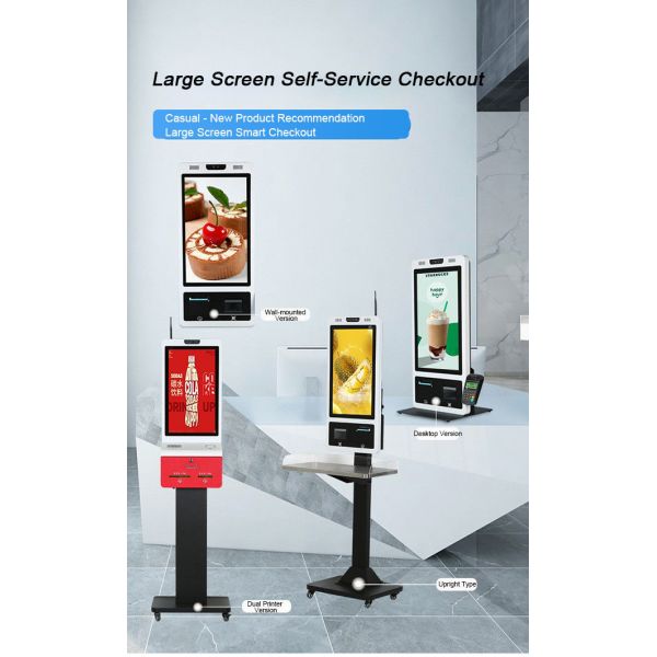 21.5 Inch Heated Display Self Ordering Kiosk Restaurant Pos Kiosk For Cold Climate