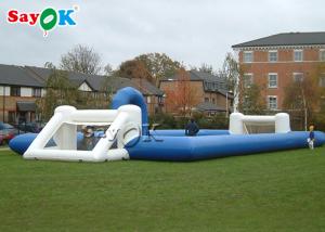Wholesale Garden Inflatable Sports Games Blue Inflatable Soap Soccer Field Football Pitch For Kids from china suppliers