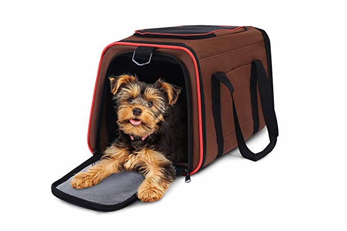 Breathable Brown Airline Approved Pet Carrier Bag For Puppies Kittens Rabbits