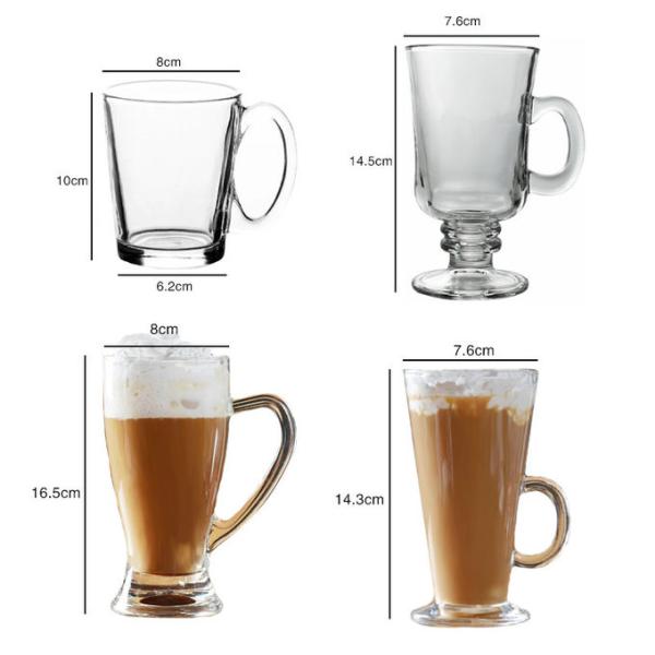 Cadmium Free Borosilicate Glass Coffee Cup 290ml 385ml Personalized Glass Cup