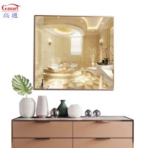 Wholesale Stylish Bathroom Decoration Fashion Frame Metal Wall Mirror with Large Gold Frame from china suppliers