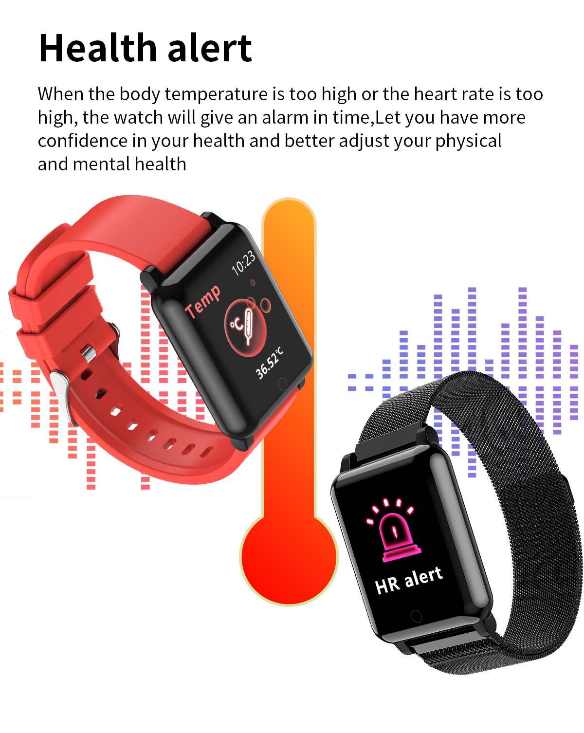 Environmental Protection TPU Colors Strap Smartwatch F52 Waterproof Watch Bracelet For Samsung