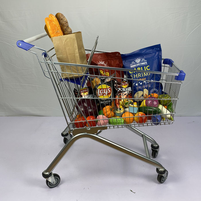 Supermarket 125L Lightweight Shopping Trolley Cart With TPR Wheels