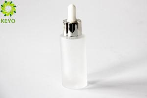 Wholesale Cylindrical Frosted Glass Foundation Bottle , 30ml Glass Dropper Bottles from china suppliers