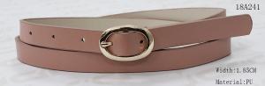 Wholesale Nude Womens Chunky Brown Belt With Oval Shape Gold Buckle In 1.8cm from china suppliers