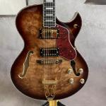 Custom Vintage Burst Byrdland Jazz Electric Guitar Flamed Maple Top with Gold