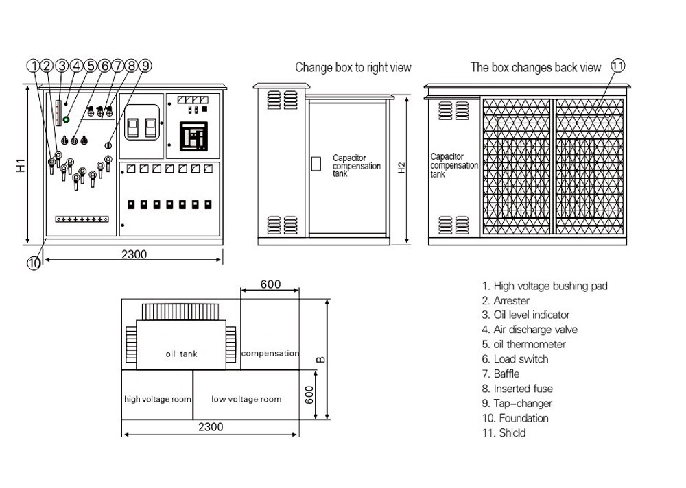 China Manufacturer of Zgs11-500kVA Pre-Installed Box-Type Substation Modular Set of 10kv Outdoor Substation 100kVA