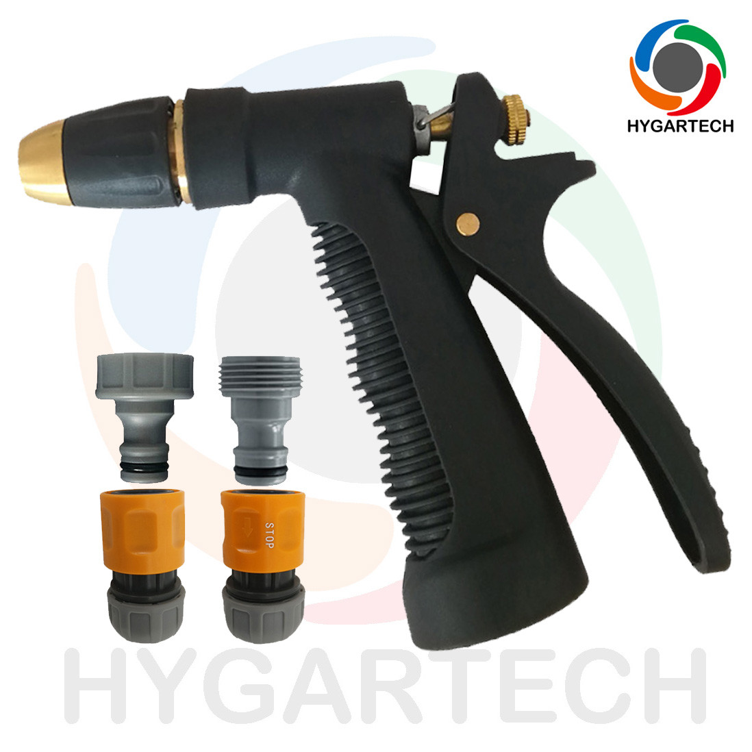 Convenient Metal Water Hose Nozzle With Rear Trigger Control For Garden And Industrial