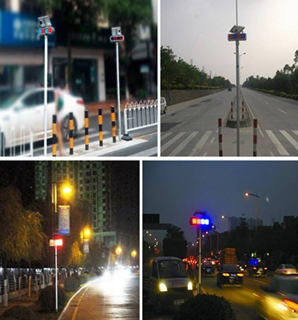 High Brightness Solar Barricade Warning Light Rechargeable For City Road
