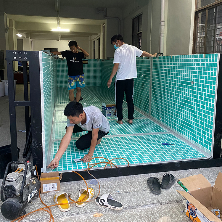 Wood plastic board coffee color above ground luxury swimming pools for holiday villages