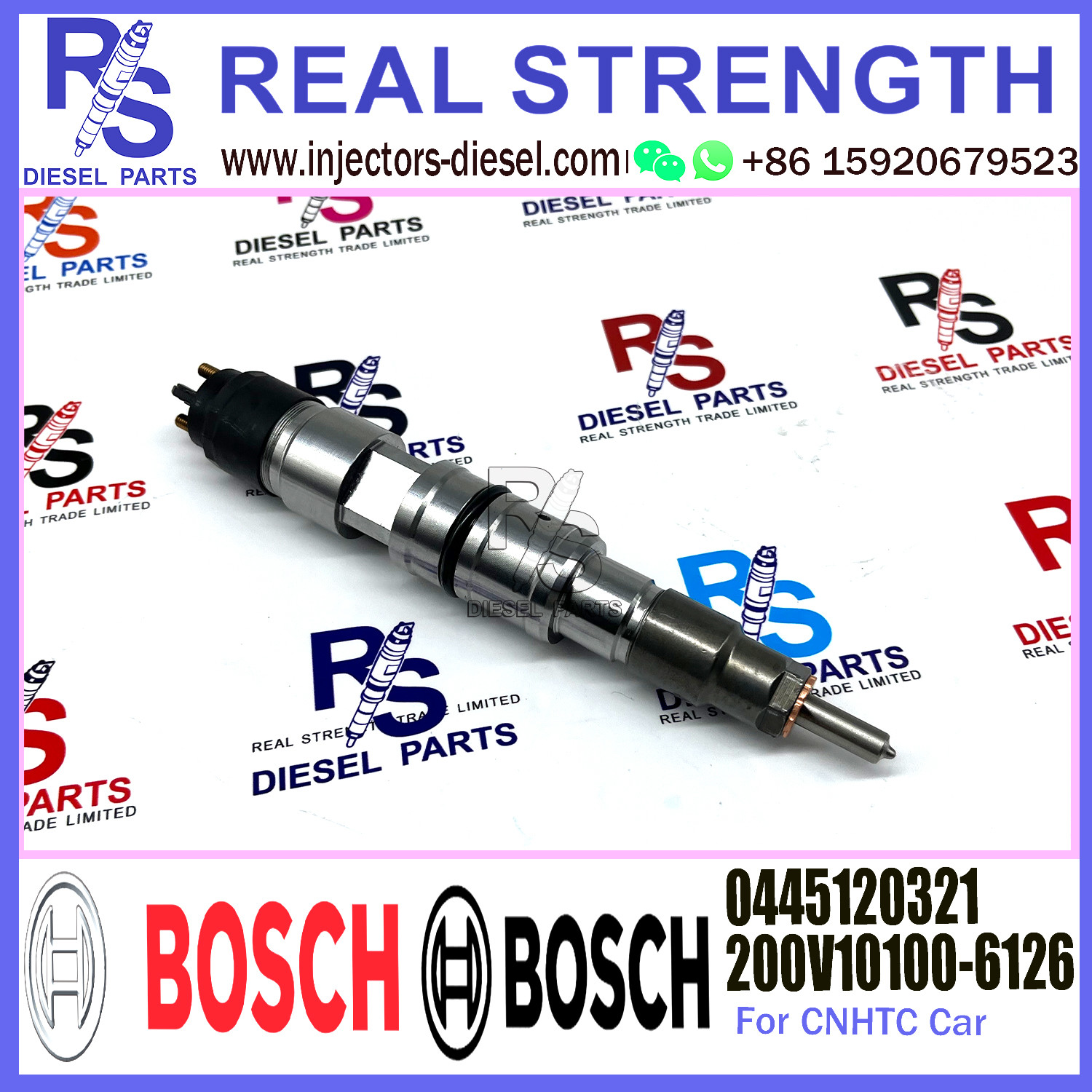Diesel Fuel Parts Common Rail Fuel Injector 0445120321 200V10100-6126 For Heavy Truck Vehicle
