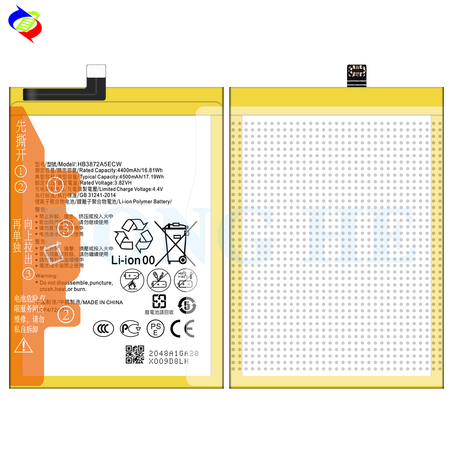 Long-Lasting 4500mAh HB3872A5ECW Mobile Phone Battery for Honor Note 8