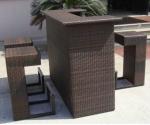 Contemporary Resin Wicker Bar Set