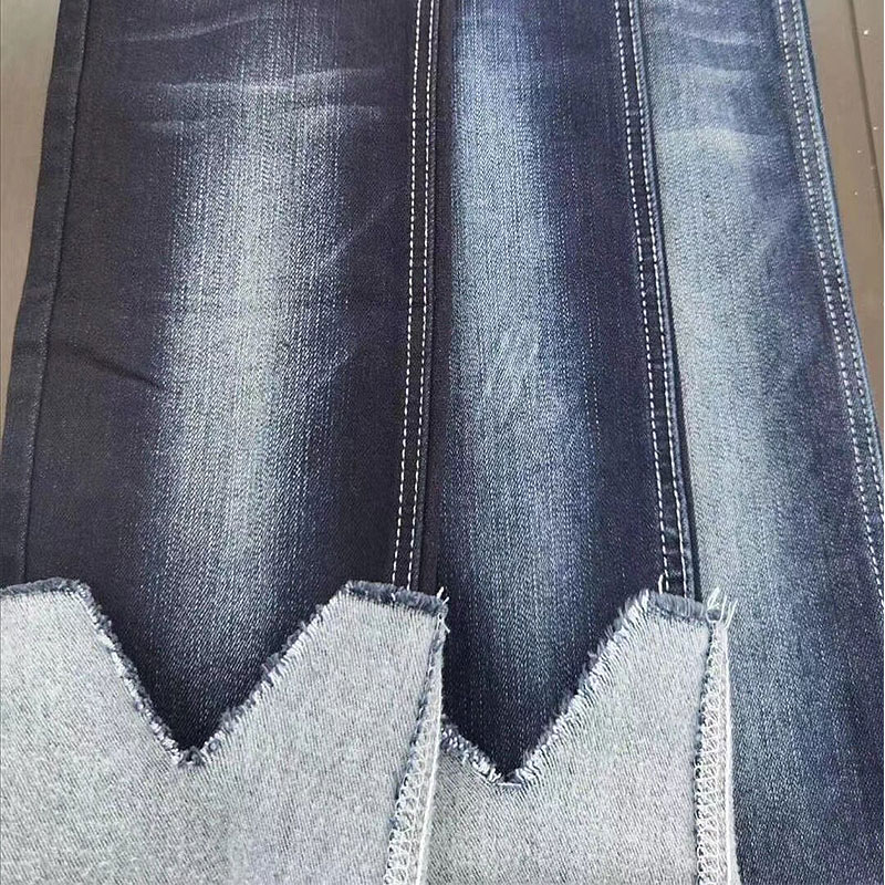 Vintage Hole Ripped Washed Cotton Polyester Spandex Denim Fabric