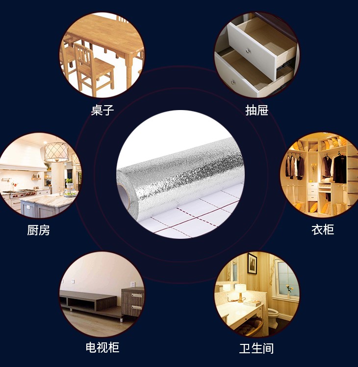 Waterproof ECO-Friendly Aluminum Foil Heat-Resistant Stickers Wall Paper Sticker
