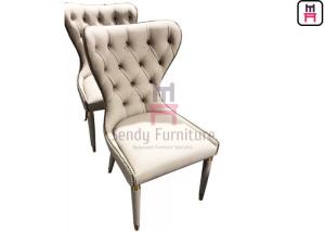 Wholesale Tufted Back Upholstered Dining Room Chairs Handmade Button Decoration Hotel Furniture from china suppliers