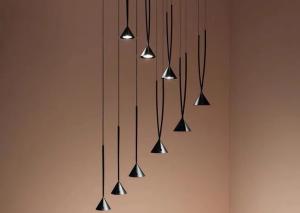Wholesale Modern Indoor Dining Room Black Chandelier Restaurant Showroom Ceiling LED Pendant Light from china suppliers