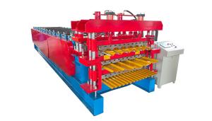 Wholesale 440V Corrugated Roll Forming Machine Ibr Metal Steel Glazed Tile Roofing Sheet Three Layer from china suppliers