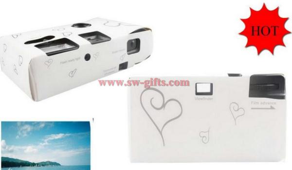 Single Use Disposable Wedding Bridal Camera 36 photos Silver Funny Heart With