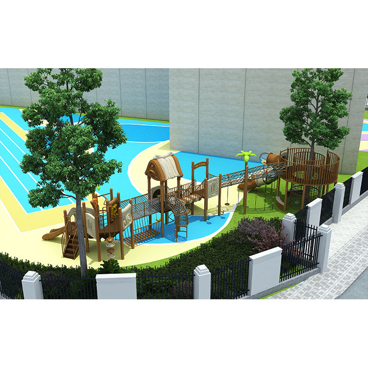 YST-222087 Kids Playground Slides Forest Theme Amusement Roto Moulded