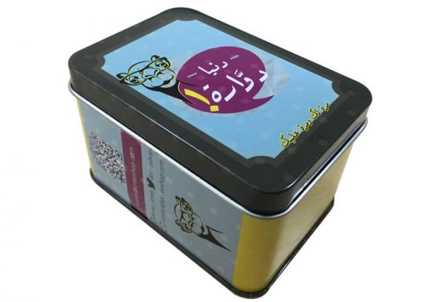 Quality Game Card Packing Game Tin Box , 0.23mm Tinplate Small Rectangle Storage Box for sale