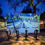 Interactive Dynamic Bicycle Racing Projection Game Health Sports Projection Game