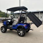 Sapphire Blue Two-Seater Electric Golf Cart With Tippable Bucket High Horsepower
