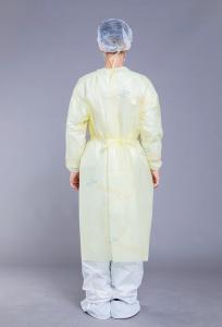 Wholesale Yellow Waterproof 52g PP PE Disposable Isolation Gown from china suppliers