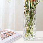 Rhombus Shaped Glass Vases Machine Pressed Clear Cylinder Glass Vase