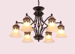 Black iron dining room chandelier for sitting room Farmhouse lighting (WH-CI-96)
