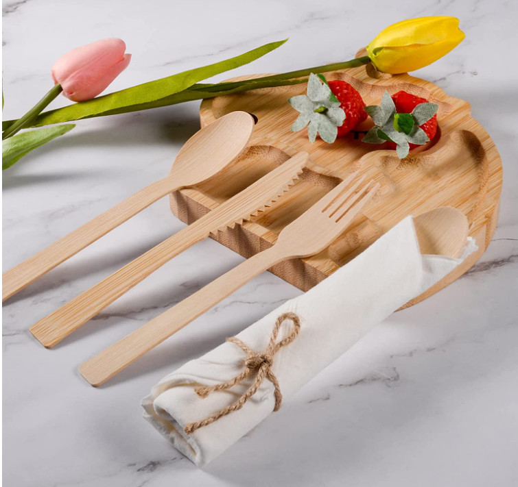 Disposable Degradable 16cm Wooden Spoon Primary Color Party Camping Easy To Carry