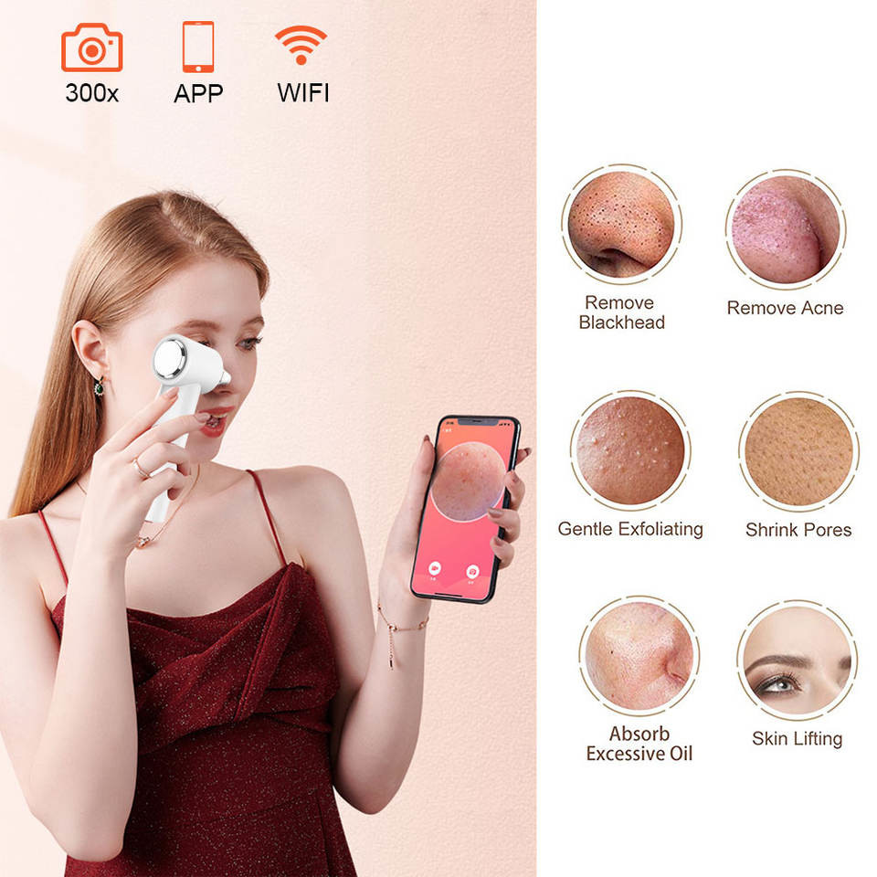 Dropshipping SUB Rechargeable Electric Blackhead Remover Vacuum Low Moq With 6 Different Heads