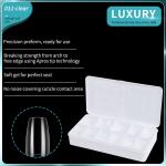 500pcs/Box Fake Nails Clear Half Cover Square False Nail Tips For Women