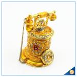Jeweled Enamel Trinket Box Antique Telephone Shape Trinket Box For Women's Gift