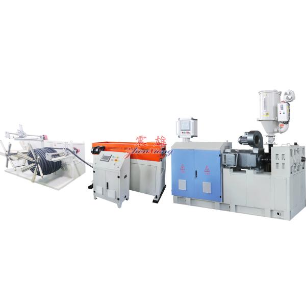 Double Station Plastic Pipe Machine Automatic Winding 11kw Corrugated Pipe Extruder