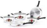 ALUMINIUM PORCELAIN ENAMELLED NON-STICK 8PCS COOKWARE