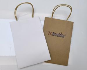 Wholesale FSC Packaging Accessories , white brown black kraft paper bags with handles 4C PMS Color from china suppliers