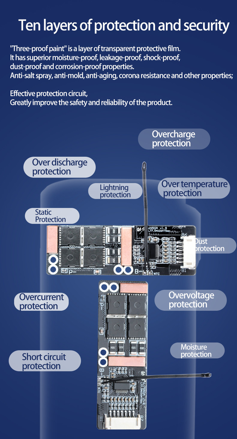 25.2V 6S 50A Lithium Battery Protection BMS Board Battery Management System BMS