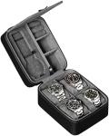 ROTHWELL 5 Watch Travel Case Storage Organizer for 5 Watches | Tough Portable