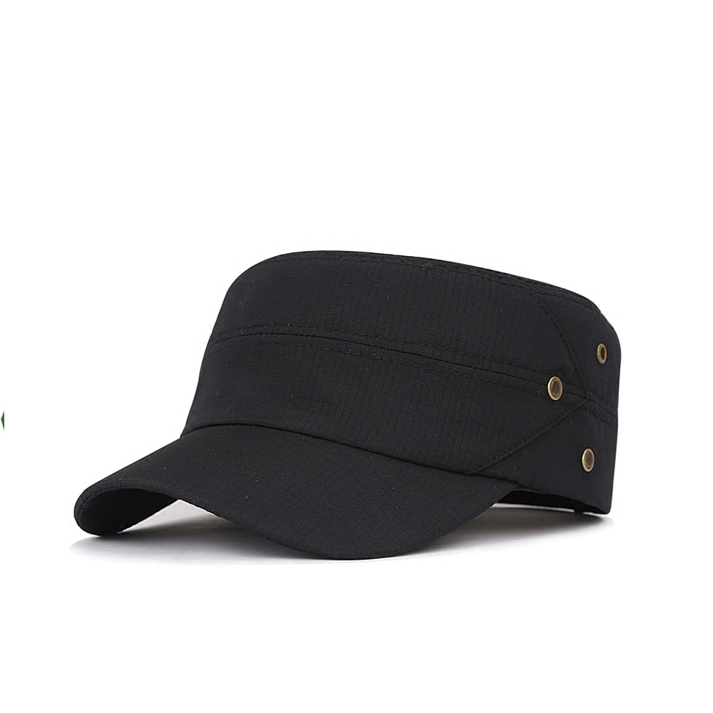 100% cotton military cap flat top hat custom logo blank military army hat