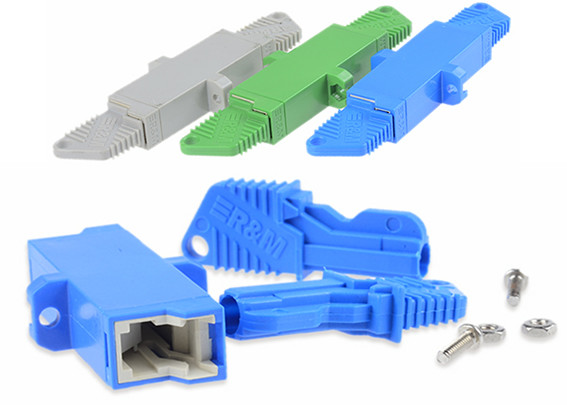 Green E2000 Fiber Optic Adapter , E2000/APC Adapter SM High Reliability