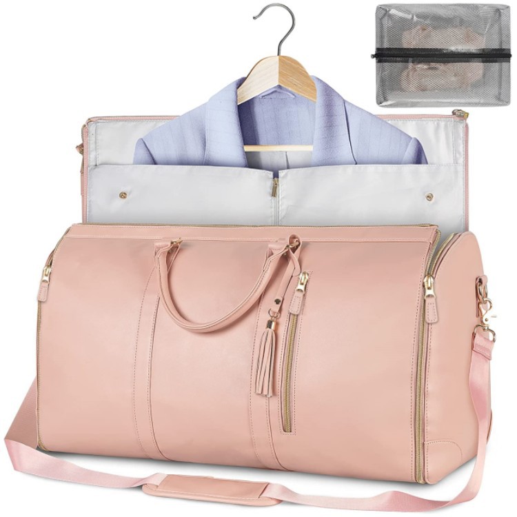 Foldable Women's Travel Carry On Clothing Bag Large PU Leather Duffel Bag OEM ODM