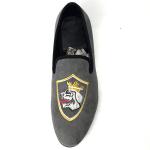 Durable Comfort Full Grain Leather Loafers , Grey Hand Painted Loafers