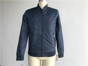 Wholesale Mens Navy Color Nylon Bomber Jacket With Rib Trim High Fashion TW61805 from china suppliers
