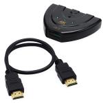 3D Mini 3 Port 4k Hdmi Splitter , 3 In 1 Out Hdmi Port Hub For DVD HDTV