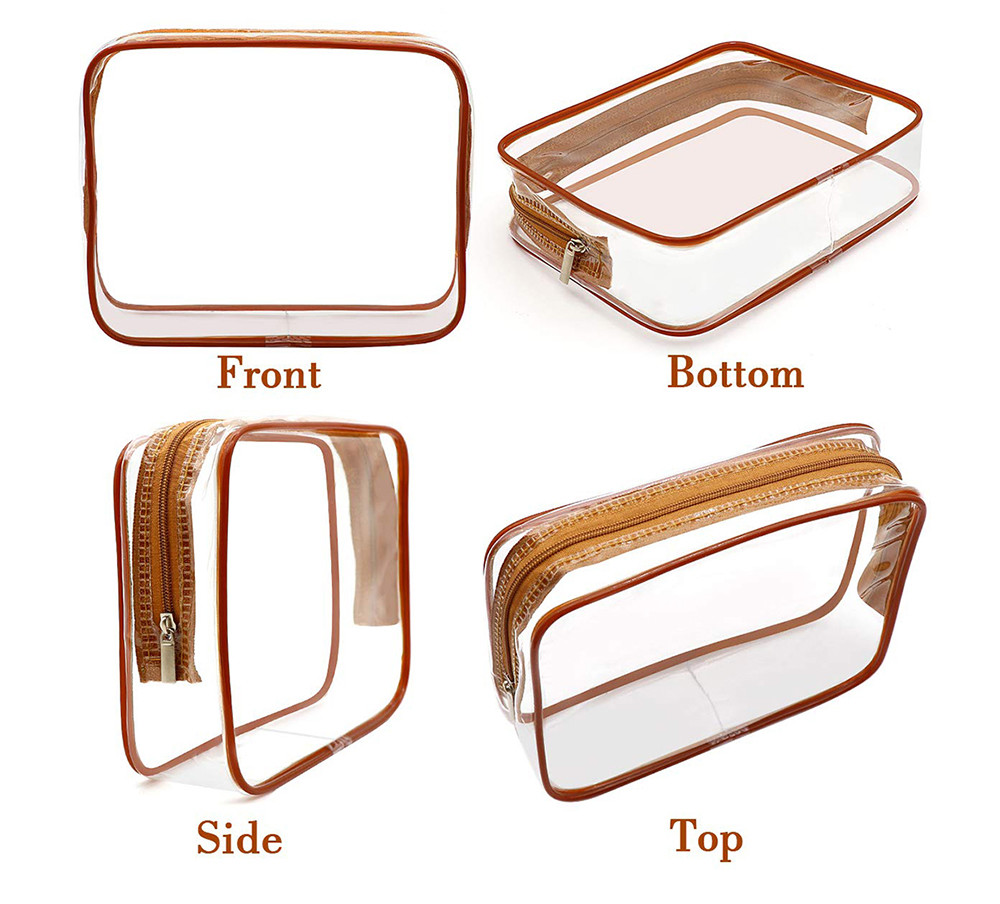 Portable Clear PVC waterproof makeup bag For Travel
