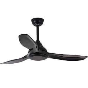Wholesale European Style DC 56 Inch 50W ABS 3 Blades Wall Control Remote Control Dimmable Led Ceiling Fan Black FAN LIGHT from china suppliers
